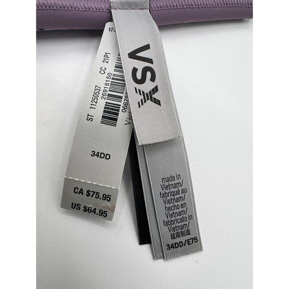 Victoria's Secret 34DD Featherweight Max Wireless Sport Bra Purple tiny flaw NWT - Picture 10 of 12